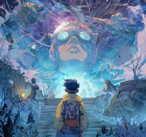 科幻设定作品条目封面，舱内仪表与舷窗外的星云